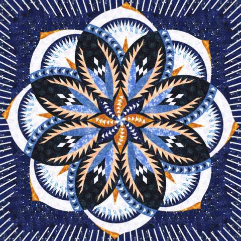 Vintage Rose Wall Quilt in Hoffman Fabrics Batiks