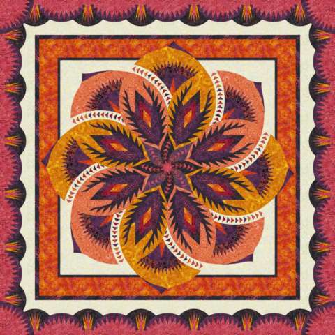 Vintage Rose Queen ~ Island Batik Red Tide Collection