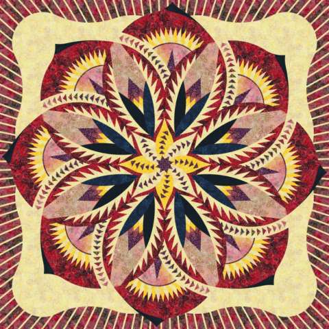 Vintage Rose Wall Quilt Passion Fruit 2