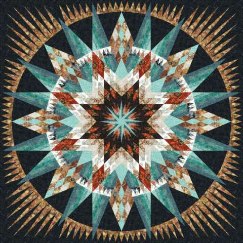 Amazon Star in the Copper Batik Collection by Judy and Judel Niemeyer and Timeless Treasures