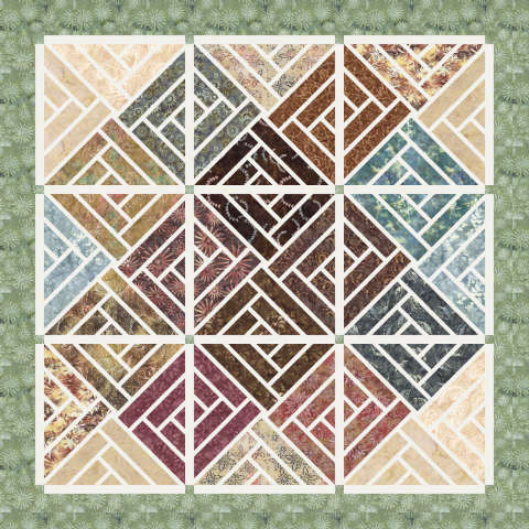 3x3 Fractured Paint Box in Antique Garage by Timeless Treasures