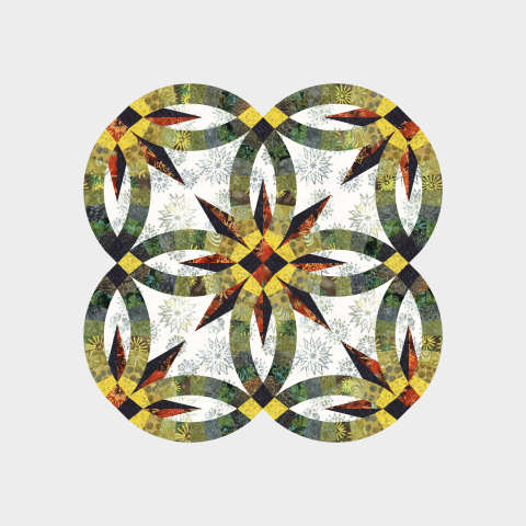 Wedding Star Table Topper in Peacock by Timeless Treasures