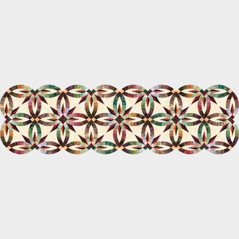 Bali Bed Runner in Heirloom Strip Set by Timeless Treasures