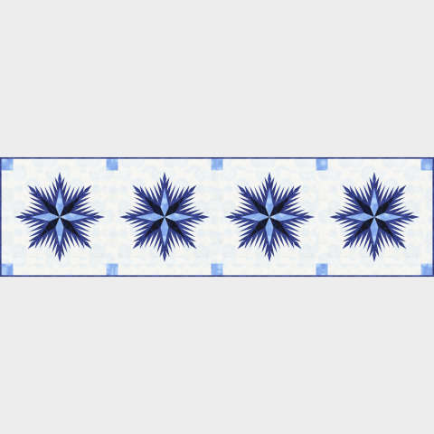 Winter Wonderland Table Runner in Bohemian Blues by Timeless Treasures