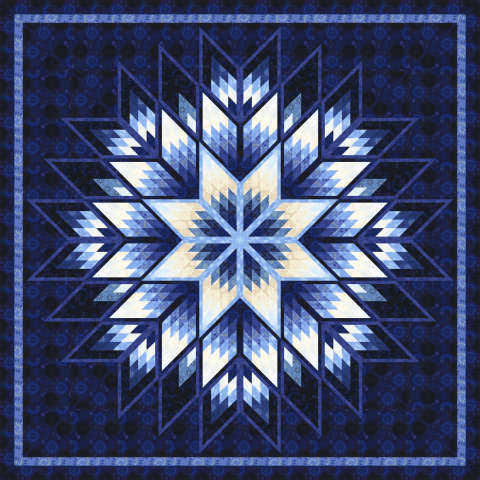 Diamonds in Bloom in Bohemian Blues by Timeless Treasures 100 in x 100 in