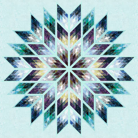 Prismatic Star Queen in Gypsy Strip Sets by Timeless Treasures 90 in x 90 in