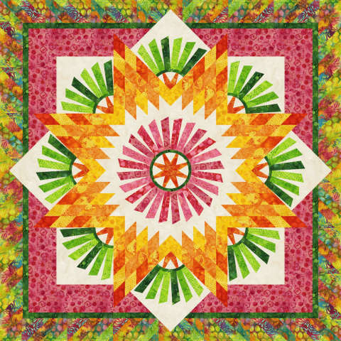 Tarnished Windmill in Fresh PickIns by Jackie Kunkel with Island Batik