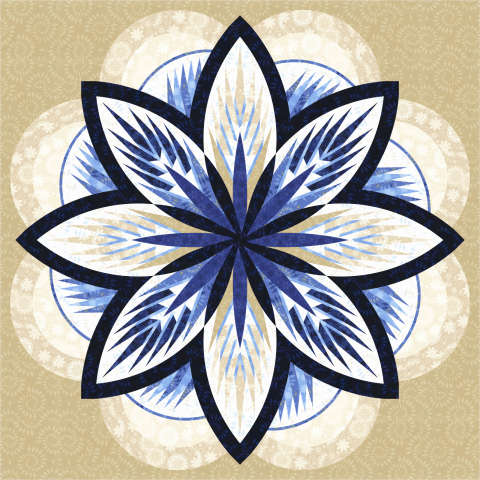 Sea Holly in Bohemian Blues by Timeless Treasures 65 x 65