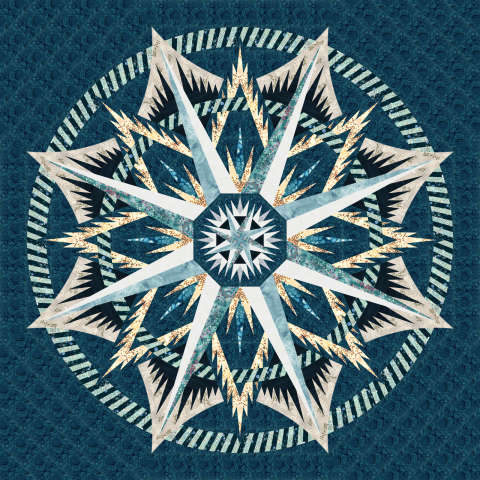 Mariners Compass Cover Quilt Hoffman Batiks 69 x 69