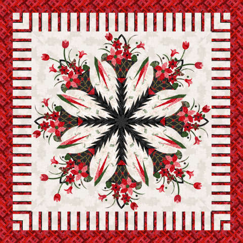 Poinsettia Bouquet in Let It Sparkle by RJR Fabrics