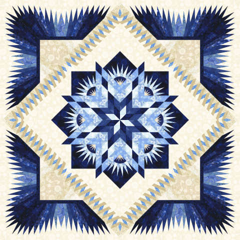 Summer Solstice Queen Bohemian Blues Collection by Timeless Treasures