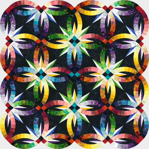 Gemstone Wedding Star Prismatic Strip Set by Timeless Treasures