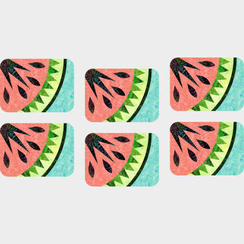 Watermelon Placemats in Mandarin Grove Timeless Treasures Batiks