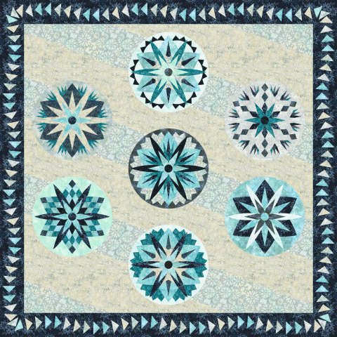 Candy Coated Snowflake Montana Sapphire 84 in x 84 in