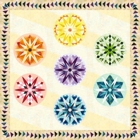 Candy Coated Snowflake Rainbow Colorway 84 in x 84 in