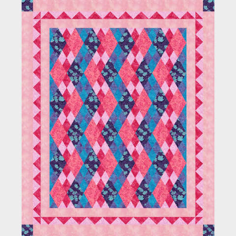 Diamonds Down Under 73x89 in Island Batik