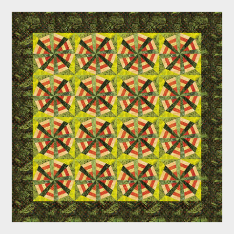 Spinning Wheels 40x40 in Island Batik