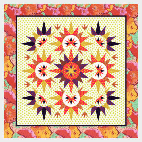 Arizona Cactus with orange and yellow