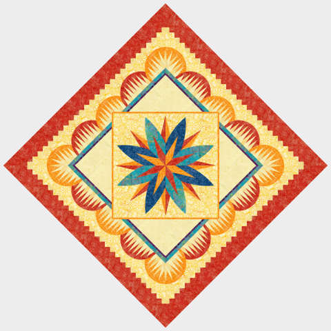 Egyptian Lotus Queen in Melonberry by Timeless Treasures