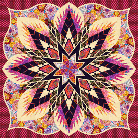 Crimson Poppy Kaffe by Free Spirit