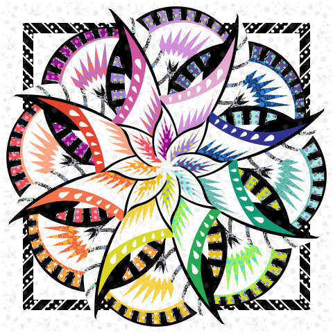 Coral Reef Wall in Tula Pink True Colors and Linework