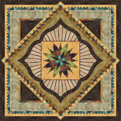 Mysterious Courtyard Queen • 99x99 • 2 Left $250.00 Fabric Only $335.00 Kit with Pattern 