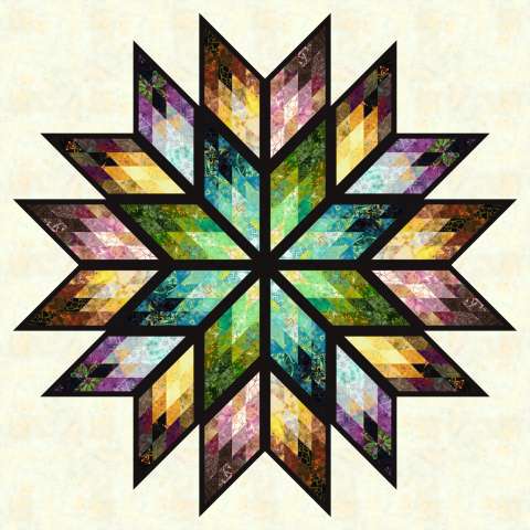 Prismatic Star 68x68 • 1 Left $115.00 Fabric Only $151.00 Kit with Pattern 