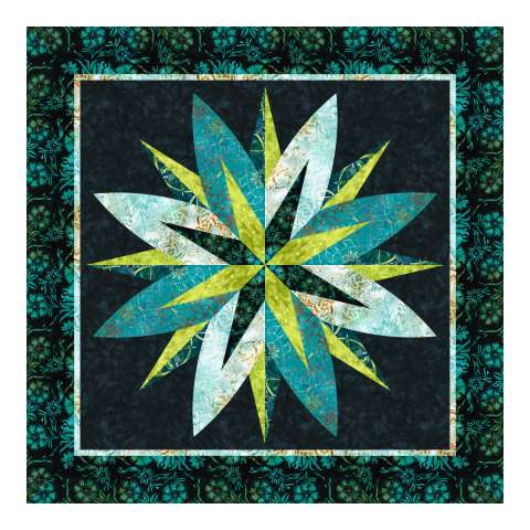 Lotus Flower in Tonga Batiks • 40x40 $59.00 Fabric Only $72.50 Kit with Replacement Papers $88.50 Kit with Pattern