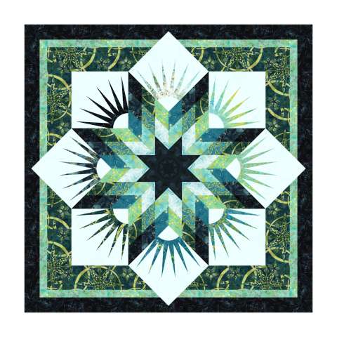 Twinkle Star in Waterfall Mini Collection • 38x38 $66.00 Fabric Only $79.50 Kit with Replacement Papers $97.00 Kit with Pattern