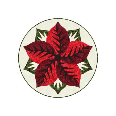 Carousel Dark Red Poinsettia 30" Diameter • 3 Left $53.00 Fabric Only Sale: $70.63 ($76.50) Kit with Pattern