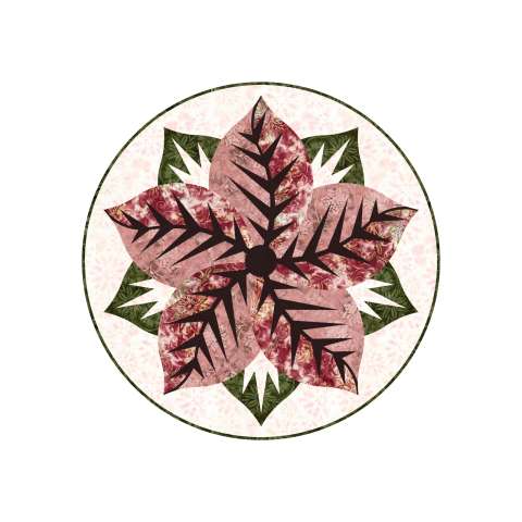 The Pink Elf Poinsettia 30" Diameter • 3 Left $53.00 Fabric Only Sale: $70.63 ($76.50) Kit with Pattern