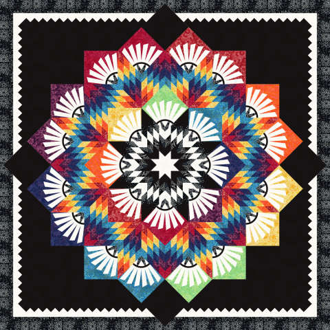 Woodcarvers Star Rainbow • 99x99• 3 Left $296.00 Fabric Only Sale: $339.88 ($354.50) Kit with Pattern 