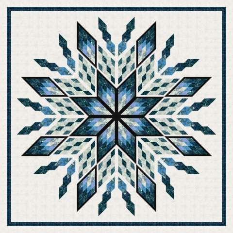 Ice Castles in Hoffman Batiks • 100x100 • 1 Left $220.00Fabric Only $282.00 Kit with Pattern