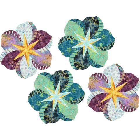African Violets • 18" diameter • 1 Left $100.00 Fabric Only $134.50 Kit with Pattern