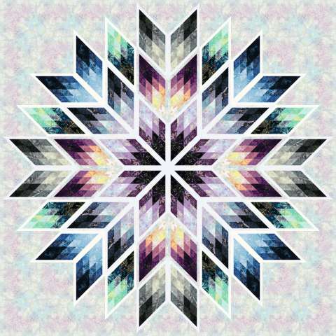 Prismatic Star Queen Huckleberry Strip Set • 91x91 • 1 Left $215.00 Fabric Only $268.50 Kit with Pattern 