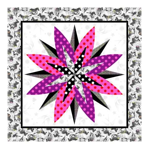 Lotus Flower Kit in Tula Pink • 40x40• 3 Left $59.00 Fabric Only $88.50 Kit with Pattern