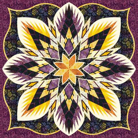 Cosmic Shimmer Tonga and Hoffman Batiks • 68x68 $169.00Fabric Only $228.00 Kit with Pattern