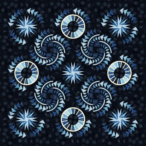 Riptides in Blueberry Tart Tonga Batik Mini Collection