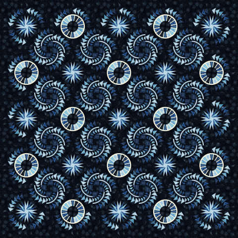 Riptides King in Blueberry Tart Tonga Batik Mini Collection