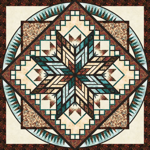 Cinnamon Sticks Queen in Hoffman Batiks Sweater Weather