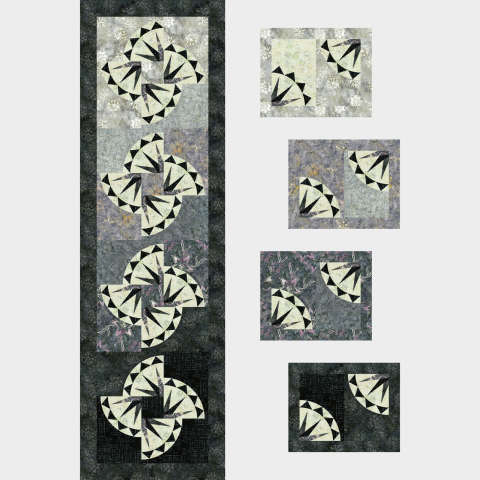 Ombre Table Runner and Placemats in Blackberry Cobbler Tonga Batiks