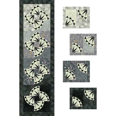 Ombre Table Runner and Placemats in Blackberry Cobbler Tonga Batiks