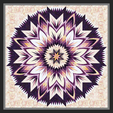 Fields of Aster in Raspberry Parfait Tonga Batik Mini Collection with 100 in Border