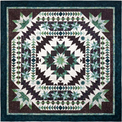 Carnival Flower Quilt kit - Queen 99x99 or Wall 80x80 in Riley Blake by  Quiltworx