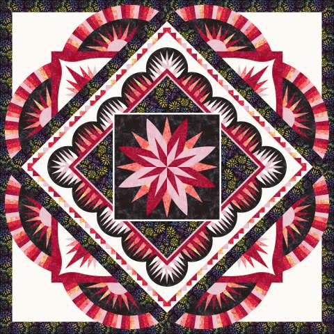 Egyptian Lotus Queen • 99x99 • 3 Left $303.00 Fabric Only $411.50 Kit with Pattern