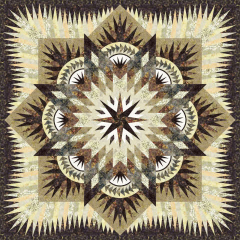 Prairie Star in the Tonga Batik Coffee House Mini Collection