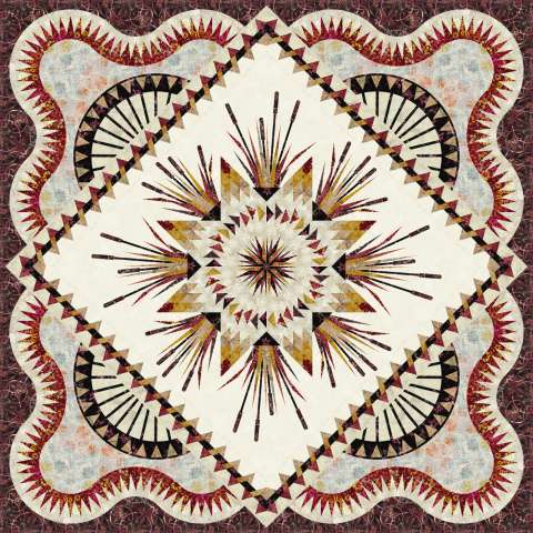 Cattails in the Meadow Queen Collectors Club in Maple Leaf Tonga Batiks