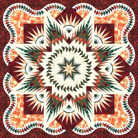 Arctic Star Wall in Hoffman Batiks • 68x68 $226.00 Fabric Only $293.50 Kit with Pattern