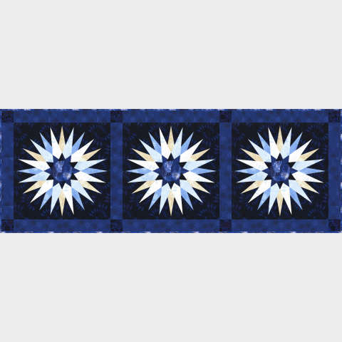 Polish Star Table Runner Bohemian Blues Collection