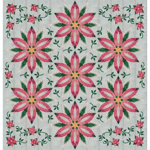 Diamond Wedding Star Poinsettia Queen - Beautiful Pinks and Light Grays 